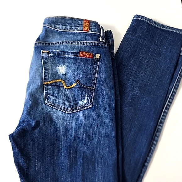 7 for all Mankind Josefina skinny Boyfriend Distressed Jeans size 26 - Picture 3 of 11
